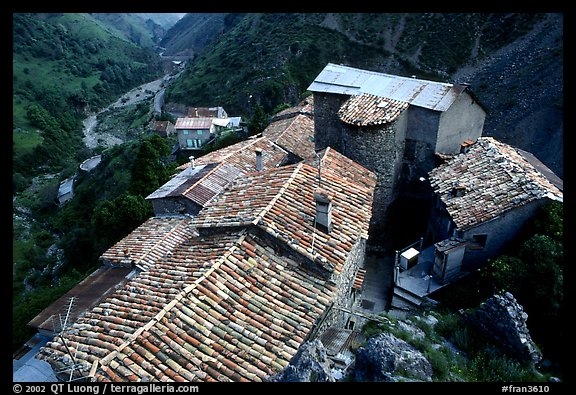 Rooftops in high perched Village. Maritime Alps, France