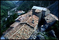 Rooftops in high perched Village. Maritime Alps, France (color)