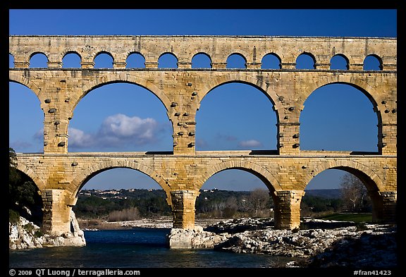 Pont du Gard Roman Aqueduct. France (color)