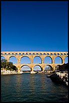 Roman Aqueduct and bridge over the Gard. France (color)