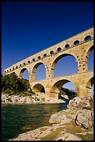 River Gard and Gard Bridge. France