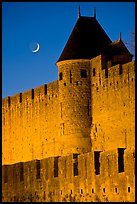 Ramparts and crescent moon. Carcassonne, France ( color)