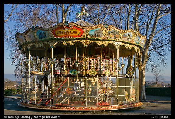 19th century merry-go-round. Carcassonne, France (color)