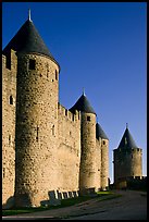 Inner fortification walls. Carcassonne, France (color)