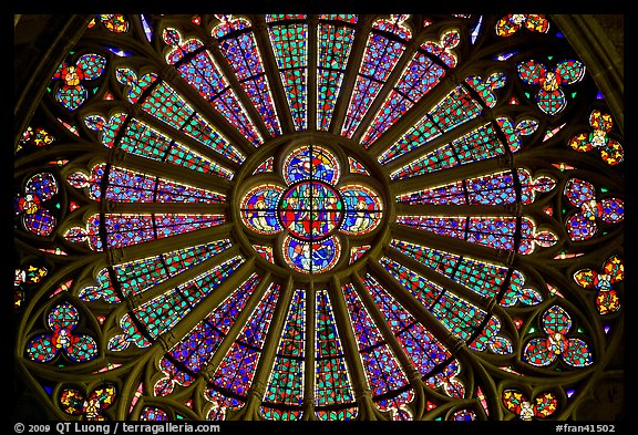 Rose, basilique St-Nazaire. Carcassonne, France