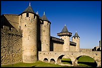 Chateau Comtal inside medieval city. Carcassonne, France ( color)