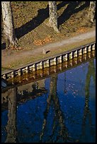Footpath and reflections, Canal du Midi. Carcassonne, France (color)