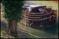 Anchored barge detail, Canal du Midi. Carcassonne, France ( color)