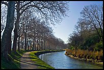 Rural section of Canal du Midi. Carcassonne, France (color)