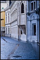 Pavement and buildings, Place St Andre. Grenoble, France (color)