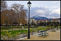 Public garden in winter. Grenoble, France