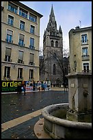 Fountain, square, and church. Grenoble, France