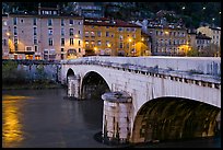 Pont de la Citadelle on the Isere River at dusk. Grenoble, France