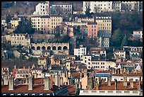 Old city on hillside. Lyon, France (color)