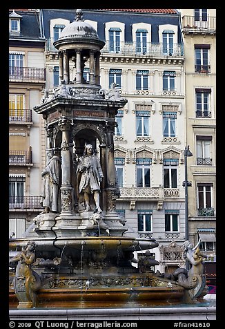 Monumental fountain. Lyon, France (color)