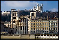 Cathedrale St Jean, Basilique Notre Dame de Fourviere. Lyon, France