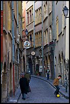 Narrow street in old city. Lyon, France (color)