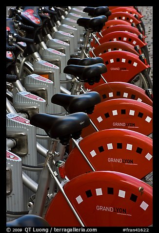 Bicycles for rent. Lyon, France