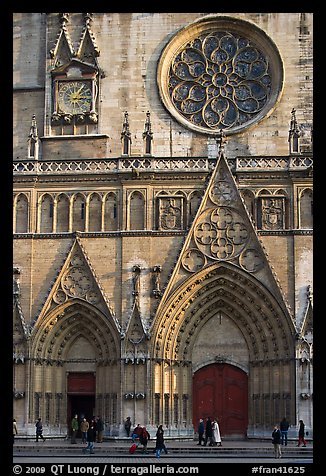 Facade of Saint Jean Cathedral. Lyon, France (color)