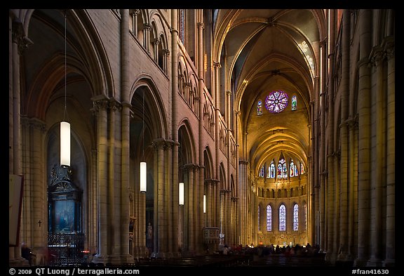 Nave of Saint Jean Cathedral. Lyon, France (color)