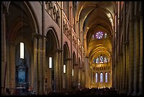 Nave of Saint Jean Cathedral. Lyon, France