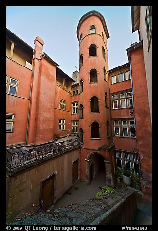 Tour Rose seen from courtyard. Lyon, France