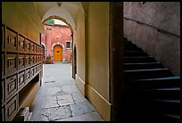 Traboule and staircase. Lyon, France (color)