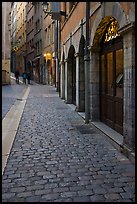 Cobblestone pavement on historic distric street. Lyon, France ( color)