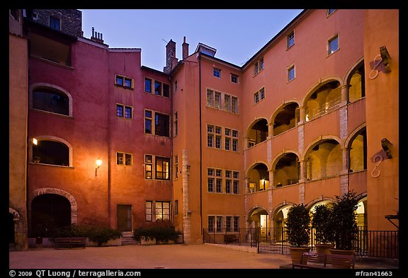 Maison des Avocats at dusk. Lyon, France (color)