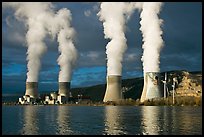 Nuclear power plant reflected in Rhone River. Provence, France ( color)