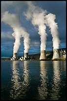 Smoke Emitting From Cooling Towers, Cruas Nuclear Power Station. Provence, France (color)