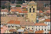 Red tile rooftops and church tower, Orange. Provence, France