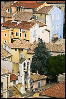 Townhouses with red tile rooftops, Orange. Provence, France