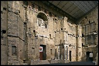 Stage wall of Roman Theatre, Orange. Provence, France