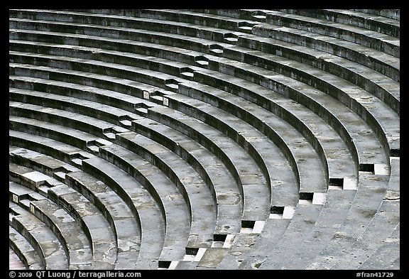 Tiered seats arrranged in a semi-circle, Orange. Provence, France