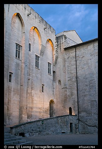 Wall of honnor courtyard. Avignon, Provence, France (color)
