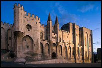 Papal Palace at dusk. Avignon, Provence, France