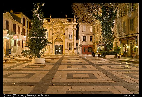 Place Crillion at night. Avignon, Provence, France