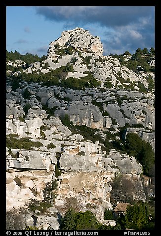 Limestone outcrops, Les Baux-de-Provence. Provence, France (color)