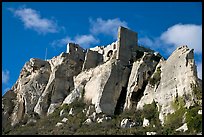 Rocky outcrop and ruined castle, Les Baux-de-Provence. Provence, France (color)