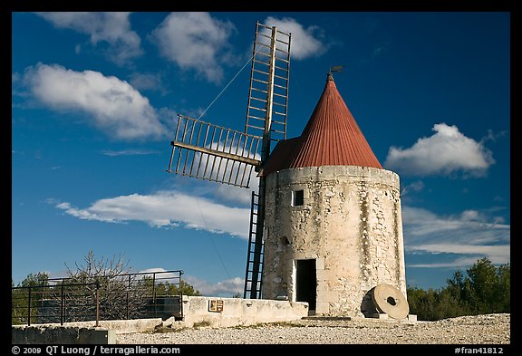 Alphonse Daudet windmill, Fontvielle. Provence, France (color)