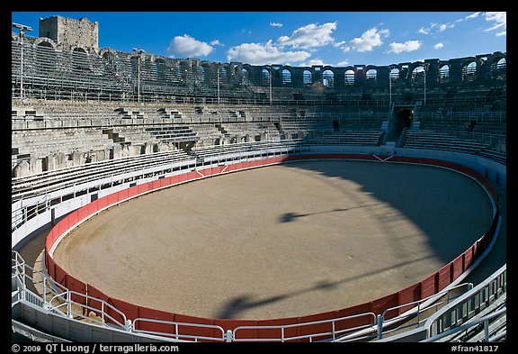 Inside the Roman amphitheater. Arles, Provence, France