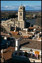 Church and rooftops. Arles, Provence, France ( color)