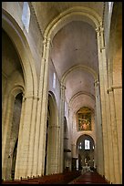 Romanesque style nave, St Trophime church. Arles, Provence, France ( color)