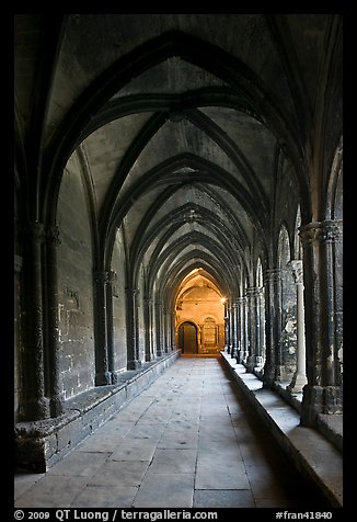Gothic gallery, St Trophimus cloister. Arles, Provence, France (color)