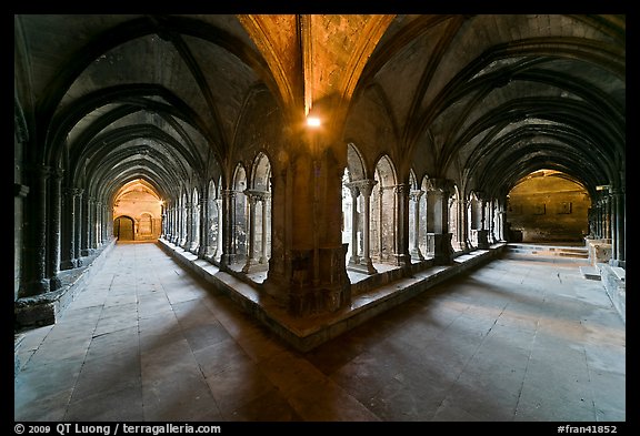 Galleries, Saint Trophimus cloister. Arles, Provence, France (color)