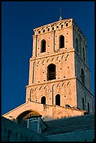 Bell tower in provencal romanesque style. Arles, Provence, France ( color)