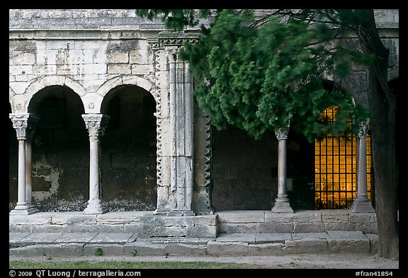 Cloister, Saint Trophimus church. Arles, Provence, France (color)