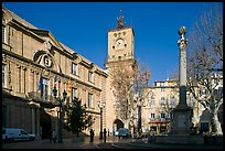 City hall and plaza. Aix-en-Provence, France ( color)