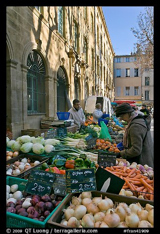 Daily Farmer's market, place Richelme. Aix-en-Provence, France (color)